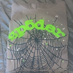 Sp5der hoodie grey & green